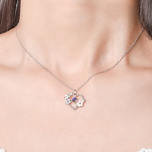 

Necklace Copper Women's Fashion Cute Floral Heart Luminous Lovely Heart Shape Necklace For Gift Valentine's Day