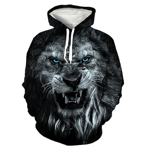 

Men's Hoodie Pullover Hoodie Sweatshirt Black Hooded Graphic Tiger Front Pocket Print Daily Weekend Streetwear 3D Print Streetwear Designer Casual Spring Fall Clothing Apparel Hoodies Sweatshirts