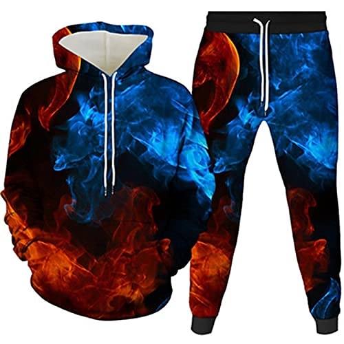 

Men Tracksuit 3D Hoodie Jogger Set Couples Printed Tracksuit Sweatshirt Sweatpants Style 11 5X-Large