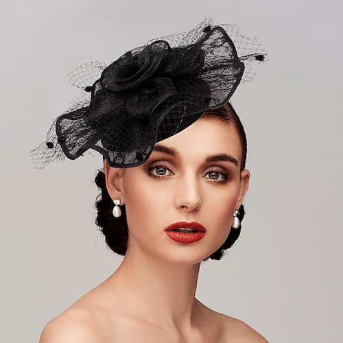 

Net / Lace Fascinators / Hats / Headpiece with Petal / Lace / Cap 1 PC Wedding / Horse Race / Melbourne Cup Headpiece