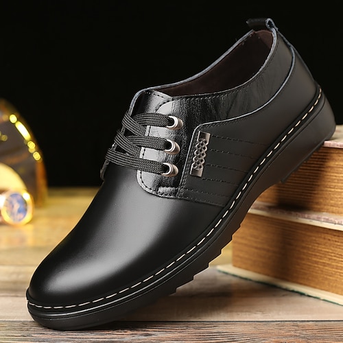 

Men's Oxfords Business Home Daily PU Black Brown Fall Spring