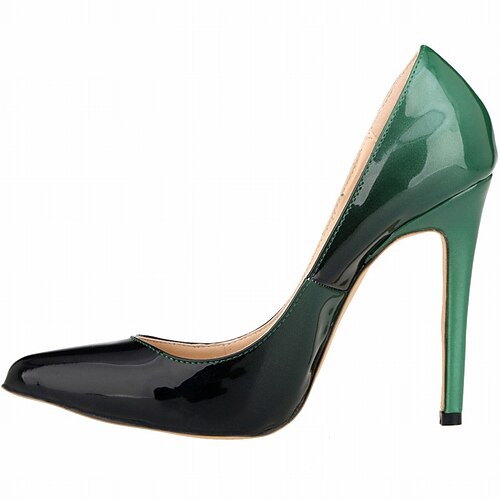 

Women's Heels Party Work Dress Shoes Sexy Shoes Stilettos Stiletto Heel Pointed Toe Elegant Sexy Classic Patent Leather Loafer Color Block Almond Green Purple