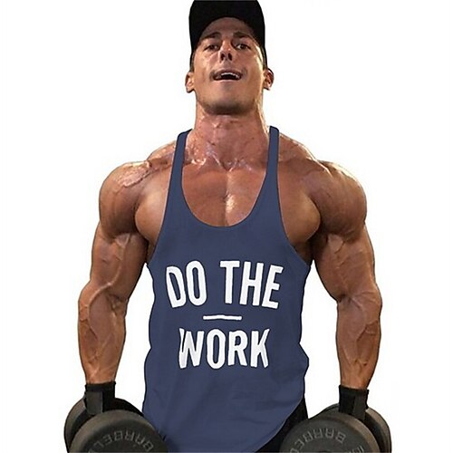 

Per uomo Canotte Camicia Panciotto Maglieria intima Maglietta senza maniche Pop art Alfabetico Rotonda Sport Palestra Senza maniche Abbigliamento Cotone Muscolo