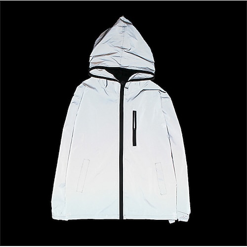 

Men's Reflective Jacket Hiking Windbreaker Summer Outdoor Sun Protection Windproof Quick Dry Lightweight Jacket Top Fishing Climbing Running Gray