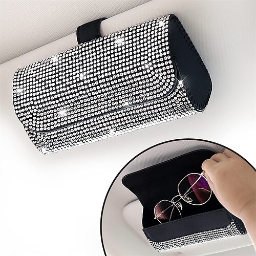 

1 PCS Porte-lunettes de soleil pour pare-soleil de voiture bling Facile à Installer Pour Automatique