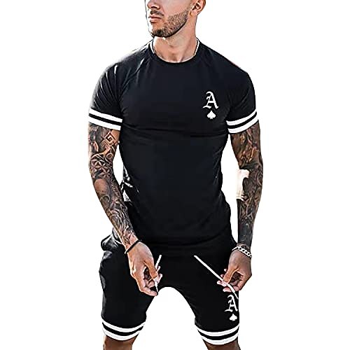 

Men's T-shirt Suits Tracksuit Tennis Shirt Shorts and T Shirt Set Graphic Tee Army green with print Black with print Apricot with print black unprinted Short Sleeve 2 Piece Clothing Apparel Sports