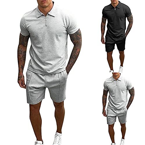 

Herre T-skjorte drakter Joggedress Tennis skjorte Shorts og T-skjorte sett Sett Kortermet 2 deler Klær Sport Designer Fritid