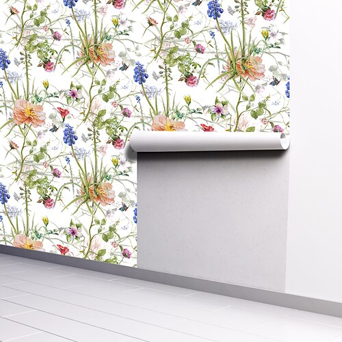 

Floral Plants Cycle Color Home Decoration Comtemporary Vintage Wall Covering, PVC / Vinyl Material Self adhesive Wallpaper, Room Wallcovering