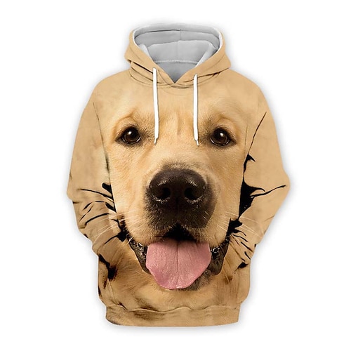 

мужские толстовки с капюшоном собака графические принты с длинным рукавом карман кенгуру толстовка цвета хаки повседневная спортивная спортивная одежда пуловер с капюшоном