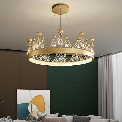 

60 cm Dimmable Pendant Light LED Metal Crown Design Painted Finishes Artistic Modern 220-240V