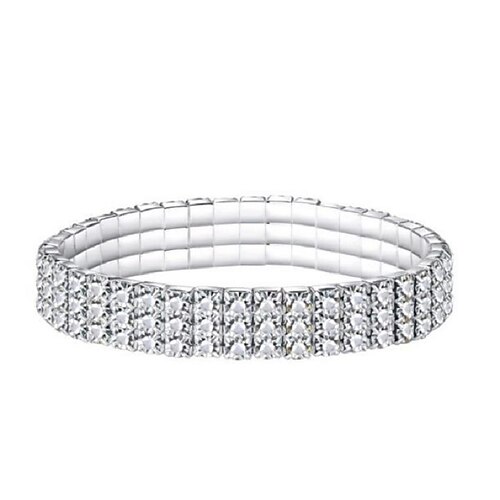 blinkende diamant række diamant elastisk krystal fodlænke armbånd от Lightinthebox WW
