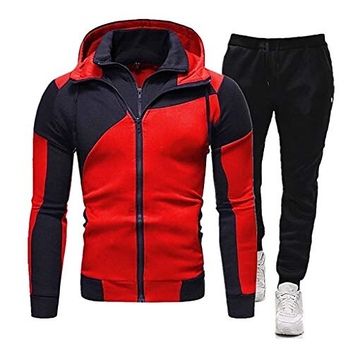 

Men's Tracksuit Sweatsuit Jogging Suits Light Blue Red Gray White Sports & Outdoor Clothing Apparel Hoodies Sweatshirts