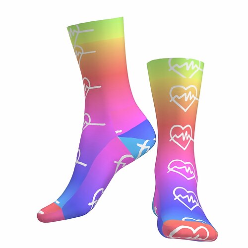 

Socks Cycling Socks Men's Women's Outdoor Exercise Bike / Cycling Breathable Soft Comfortable 1 Pair Heart Cotton Rose Red S M L / Stretchy