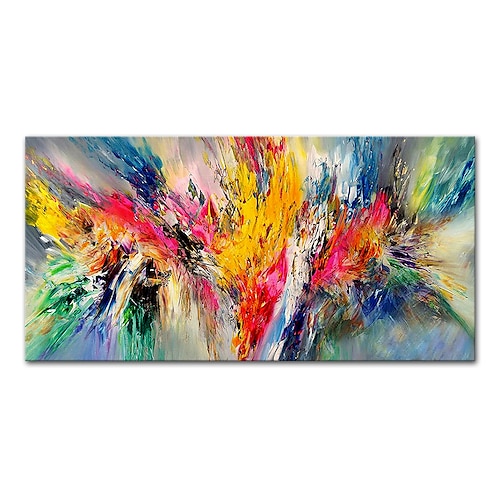 

Mintura Handmade Oil Painting On Canvas Wall Art Decoration Modern Abstract Colorful Picture For Home Decor Rolled Frameless Unstretched Painting