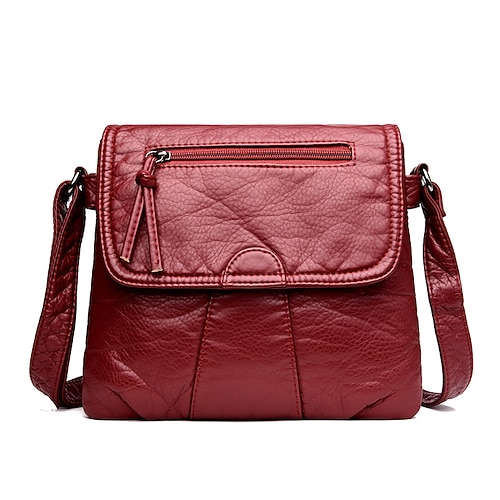 

Femme Sac bandoulière Sac d'épaule faux cuir du quotidien Fermeture Grande Capacité Etanche Respirable Couleur unie Noir Rouge Gris clair