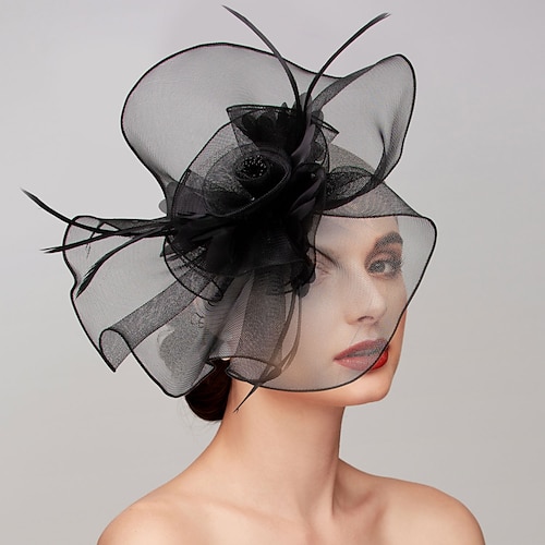 

Feathers / Net Fascinators / Hats / Headpiece with Feather / Cap / Flower 1 PC Wedding / Party / Evening / Melbourne Cup Headpiece