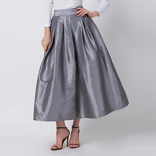 

Femme Jupe Balançoire Jupe longue Maxi Polyester Noir Rose Claire Bleu Vert Jupes Eté A Volants Mode Vacances Fin de semaine S M L