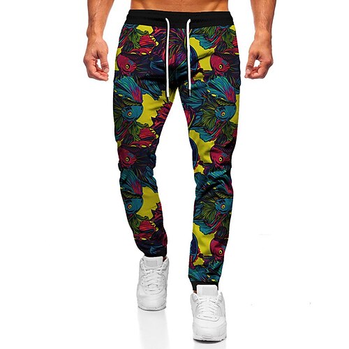 

Men's Sweatpants Joggers Trousers Drawstring Elastic Waist Graphic Animal Shark Breathable Outdoor Full Length Daily Streetwear Sports 3D Print Green Black Micro-elastic