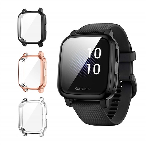 

3-Pack Smartwatch Screen Protector with Case for Garmin Venu SQ/Venu Sq Music Screen Protector Case flexible TPU full protection screen protector anti-stain scratch-resistant