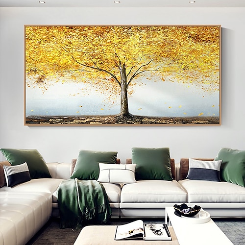 

Mintura Handmade Oil Painting On Canvas Wall Art Decoration Modern Abstract Tree Pictures For Home Decor Rolled Frameless Unstretched Painting