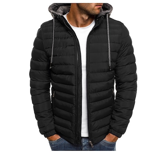 

Herren Wintermantel Winterjacke puffer jacket Steppjacke übergangsjacke Kariert Polyester Outdoor Täglich Standard Brautkleider schlicht warm halten Winter Farbblock Meerblau Schwarz Rote Marineblau