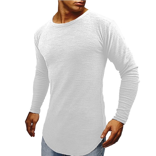 

Homme T shirt Tee Chemise à manches longues Plein Col Ras du Cou Casual Vacances manche longue Vêtement Tenue Mode Léger Muscle Grand et grand