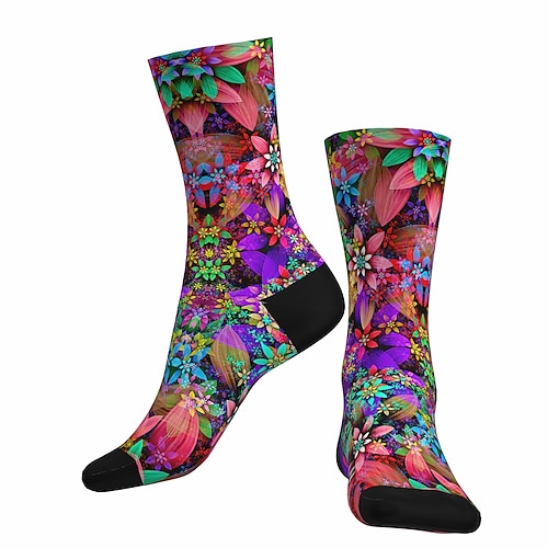 

Socks Cycling Socks Men's Women's Outdoor Exercise Bike / Cycling Breathable Soft Comfortable 1 Pair Floral Botanical Cotton Purple S M L / Stretchy