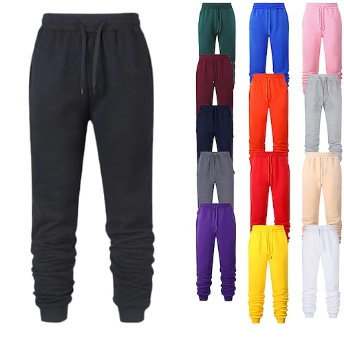 

Men's Women's Joggers Sweatpants Pocket Drawstring Bottoms Casual Athleisure Cotton Breathable Soft Sweat wicking Fitness Gym Workout Running Sportswear Activewear Solid Colored White Black Green