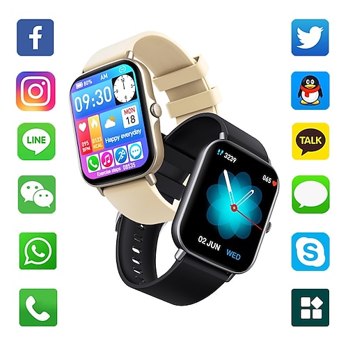 

696 F97S Smart Watch 1.7 inch Smart Band Fitness Bracelet Bluetooth Pedometer Call Reminder Sleep Tracker Compatible with Android iOS Women Men Hands-Free Calls Camera Control IP 67 31mm Watch Case
