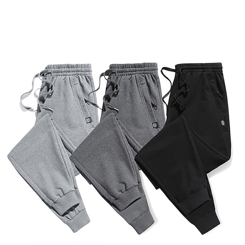 

Homme Joggings Pantalons d'hiver Pantalon fuselé Pantalon Poche Cordon Taille elastique Couleur unie Chaud Respirable Toute la longueur Casual du quotidien Vêtement de rue à la mode Casual Noir Grise