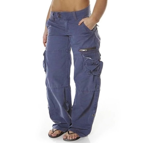 

Women's Plus Size Wide Leg Pants Trousers Pocket Solid Color Streetwear Casual Daily Vacation Natural Full Length Winter Fall Green Black Blue L XL XXL 3XL 4XL