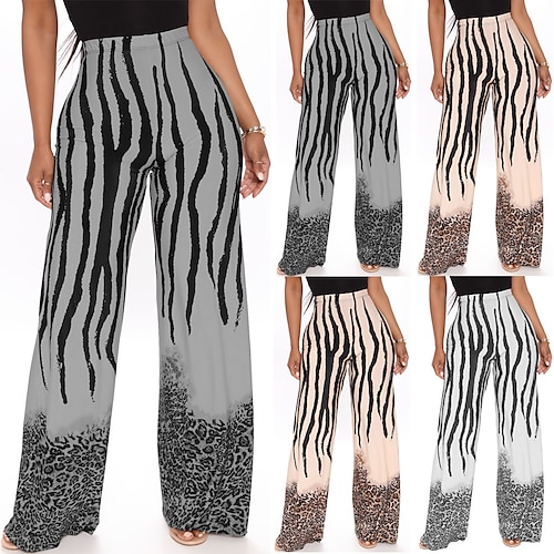 

hot selling personalized fashion zebra print high waist wide leg pants spot