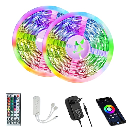 

Smart LED Strip Light 32.8ft 10m WiFi Work with Alexa Google RGB Color Changing 16 Million Colors App Control Music Sync for Home Kitchen TV Party