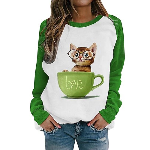 

christmas round neck long sleeve pullover casual printed velvet sweater