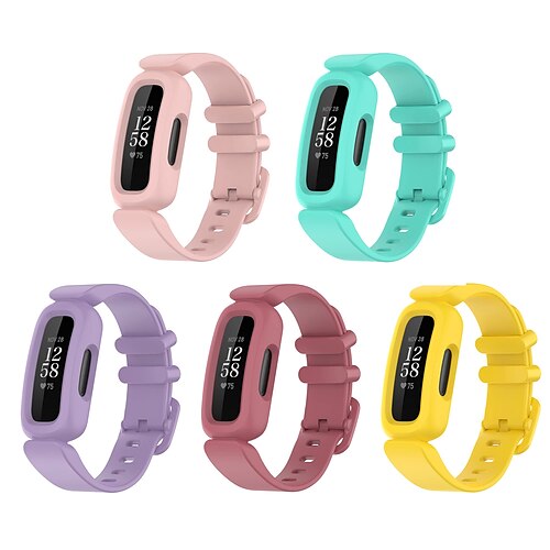 

5 Pcs compatible con fitbit ace 3 bandas para niños banda de reemplazo de silicona resistente al agua correas de reloj de fitness para fitbit ace 3 banda para niños