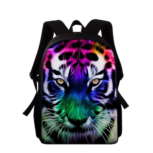 

Kid's Unisex School Bag Bookbag Commuter Backpack 3D Print Oxford 3D Print Large Capacity Zipper Print School Daily Black / White Black