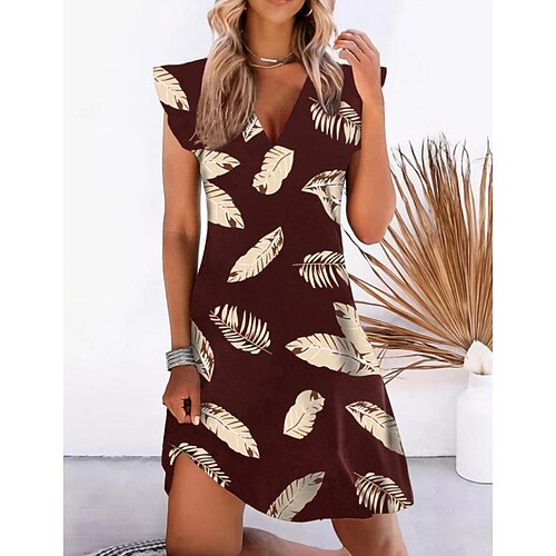 

Women's Casual Dress Long Dress Maxi Dress Black Wine Sleeveless Print Spring Summer V Neck Classic 2022 S M L XL XXL 3XL