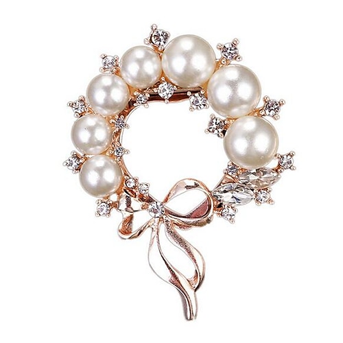 

Women's Pearl Brooches Classic Stylish Brooch Jewelry Gold For Party Daily
