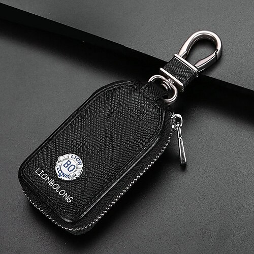 

Key Fob Case Genuine Leather Car Remote Smart Key Holder with Hook Auto Keychain 1PCS