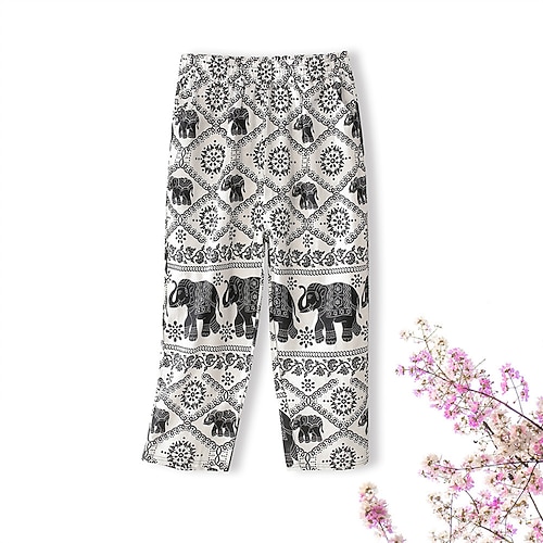 

Women's Plus Size Chinos Capri shorts Print Floral Letter Animal Casual Streetwear Casual Daily Natural Ankle-Length Fall Spring White Yellow Brown L XL XXL 3XL / Cotton