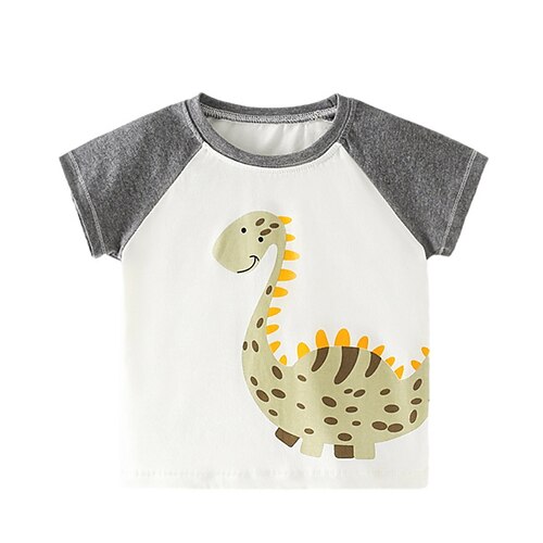 

Kids Boys T shirt Animal Outdoor Short Sleeve Active Cotton 2-8 Years Spring White