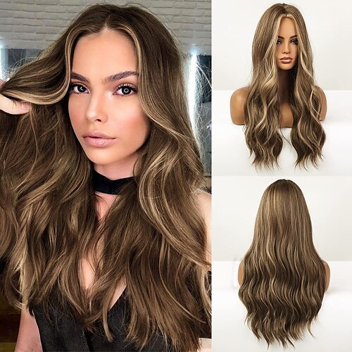 

Synthetic Wig Wavy Middle Part Wig Long A14 Synthetic Hair Women's Cosplay Party Fashion Blonde Black Brown