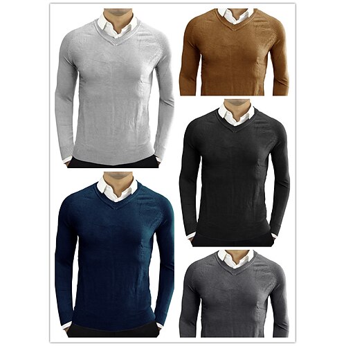 

Men's Button-Down Shirt Long Sleeve Tops Solid Color Casual Simple Formal