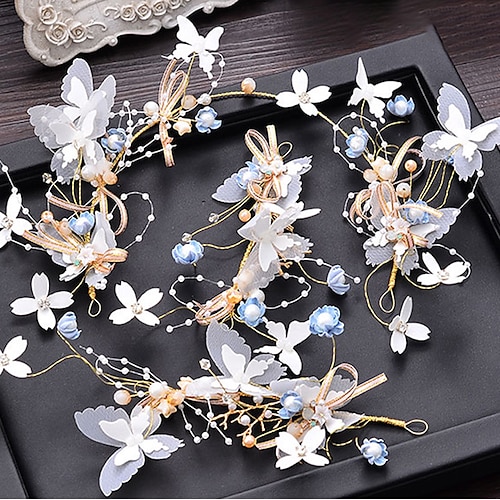 

Bridal Headdress Fairy Beauty Sweet And Atmospheric White Gauze Wreath Flower Jewelry