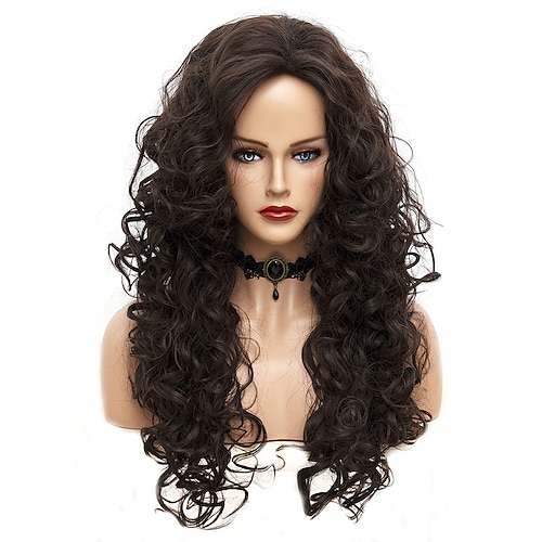 

Synthetic Wig Kinky Curly Middle Part Wig Long Black Synthetic Hair Women's Cosplay Party Fashion Blonde Red Brown
