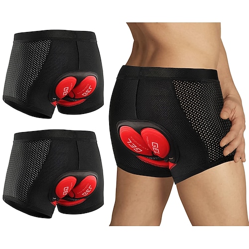 

Arsuxeo Men's Cycling Underwear Bike Underwear MTB Biking Shorts Cycling Under Shorts Elastane Padded Shorts / Chamois Bottoms 3D Pad Breathable Moisture Wicking Sports Black / Red Mountain Bike