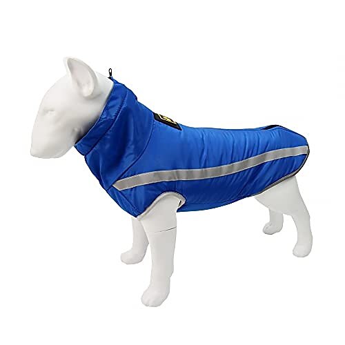 

Dog Coat Winter, Pet Warm Raincoat Waterproof Thicken Dog Coat Jacket Adjustable Collar for Medium Large Dogs
