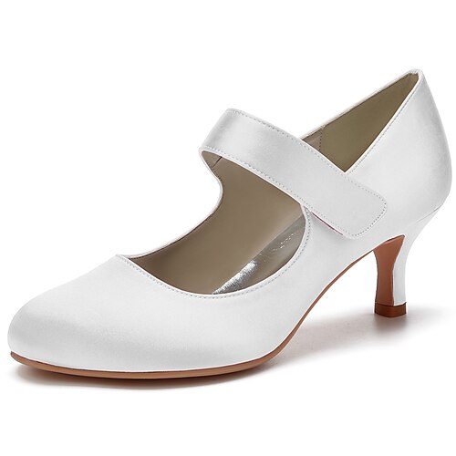 

Women's Wedding Shoes Wedding Party Dress Shoes Sexy Shoes Wedding Heels Wedding Sandals Bridesmaid Shoes Summer Buckle Stiletto Heel Round Toe Classic Preppy Minimalism Satin Loafer Solid Colored