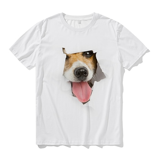 

Herren T Shirt Hund Grafik-Drucke Hirsch Rundhalsausschnitt Casual Kurzarm Bedruckt Bekleidung Baumwolle Designer Groß und hoch Wesentlich