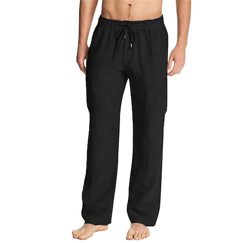 Men's Linen Pants Trousers Summer Pants Beach Pants Pocket